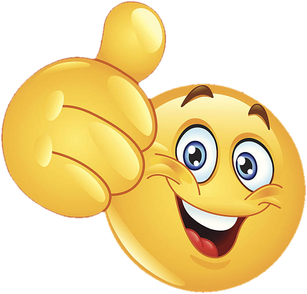 A smiley face giving a thumbs up